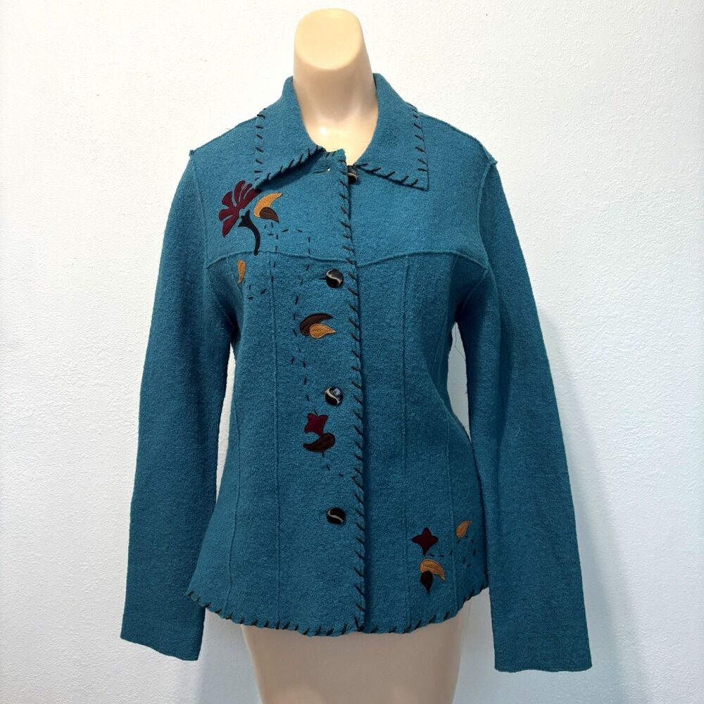 Canvasbacks Embellished Wool Blazer Small